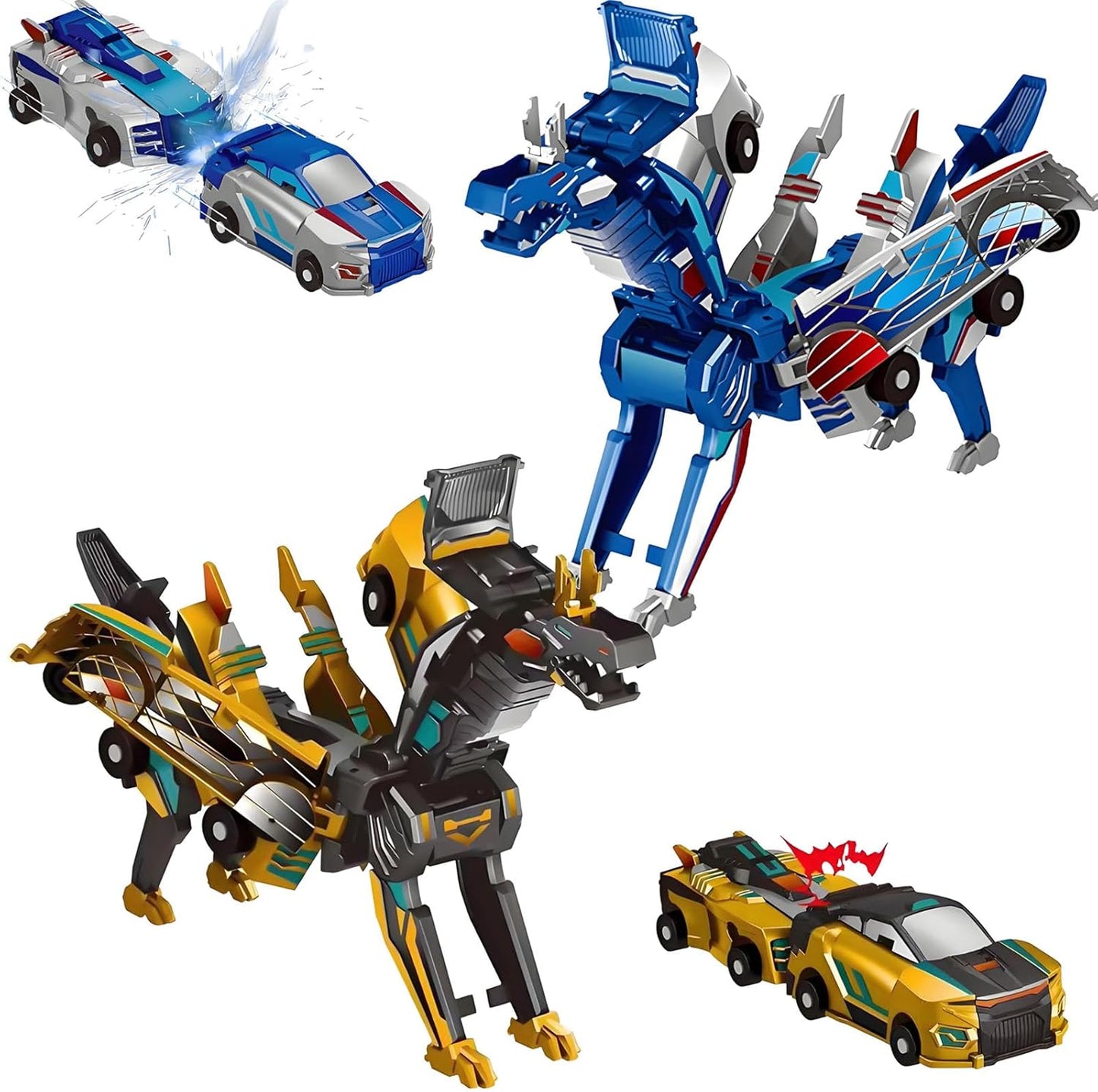 2-in-1 Transforming Race Car Dinosaur Toy
