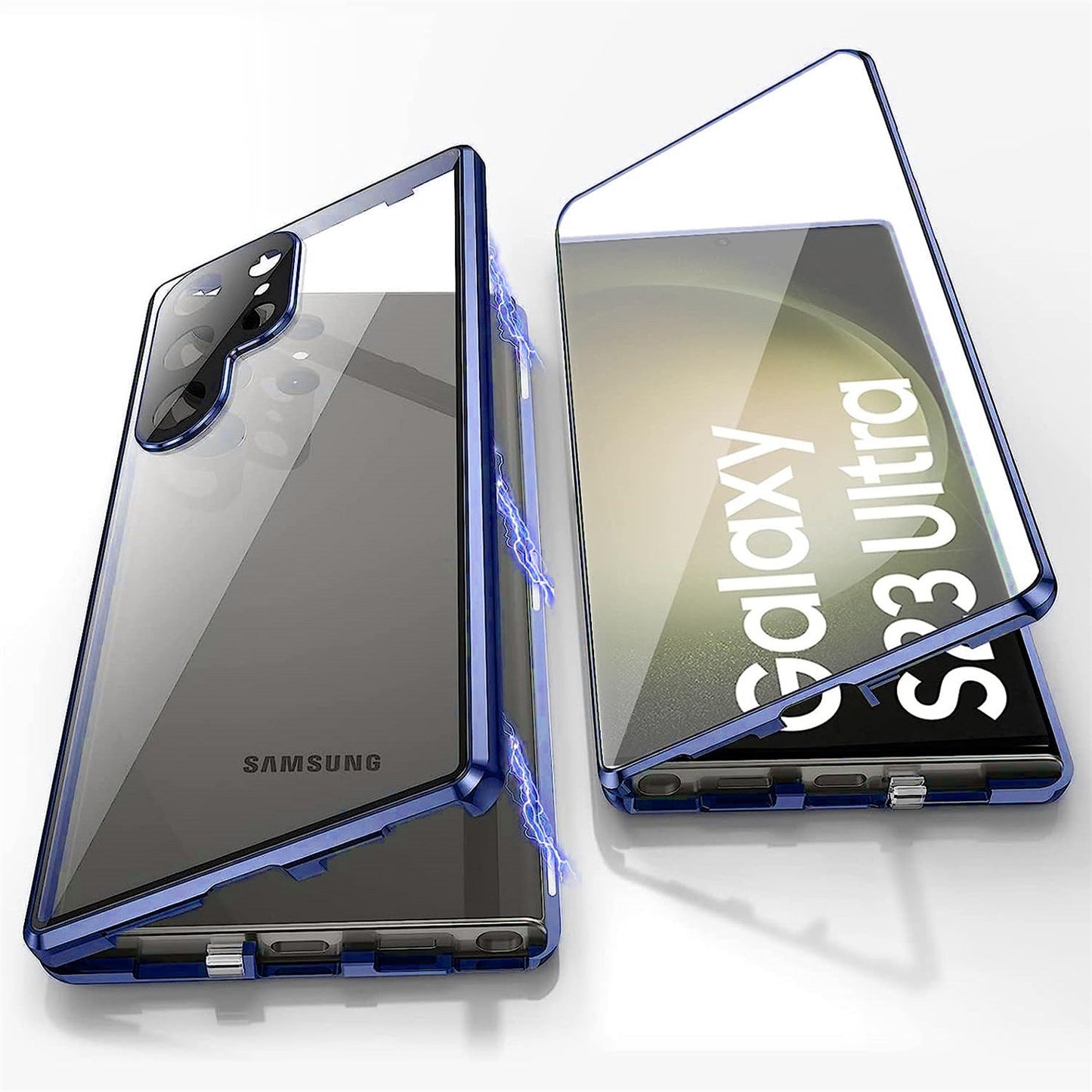 Anti-peeping Magnetic Tempered Glass Double-sided Phone Case For Samsung S21-25 Series