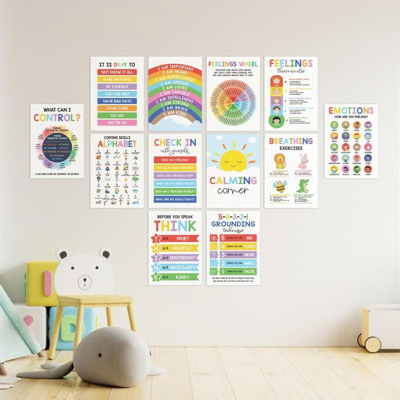 🔥❤️12 Pcs Calming Corner Posters