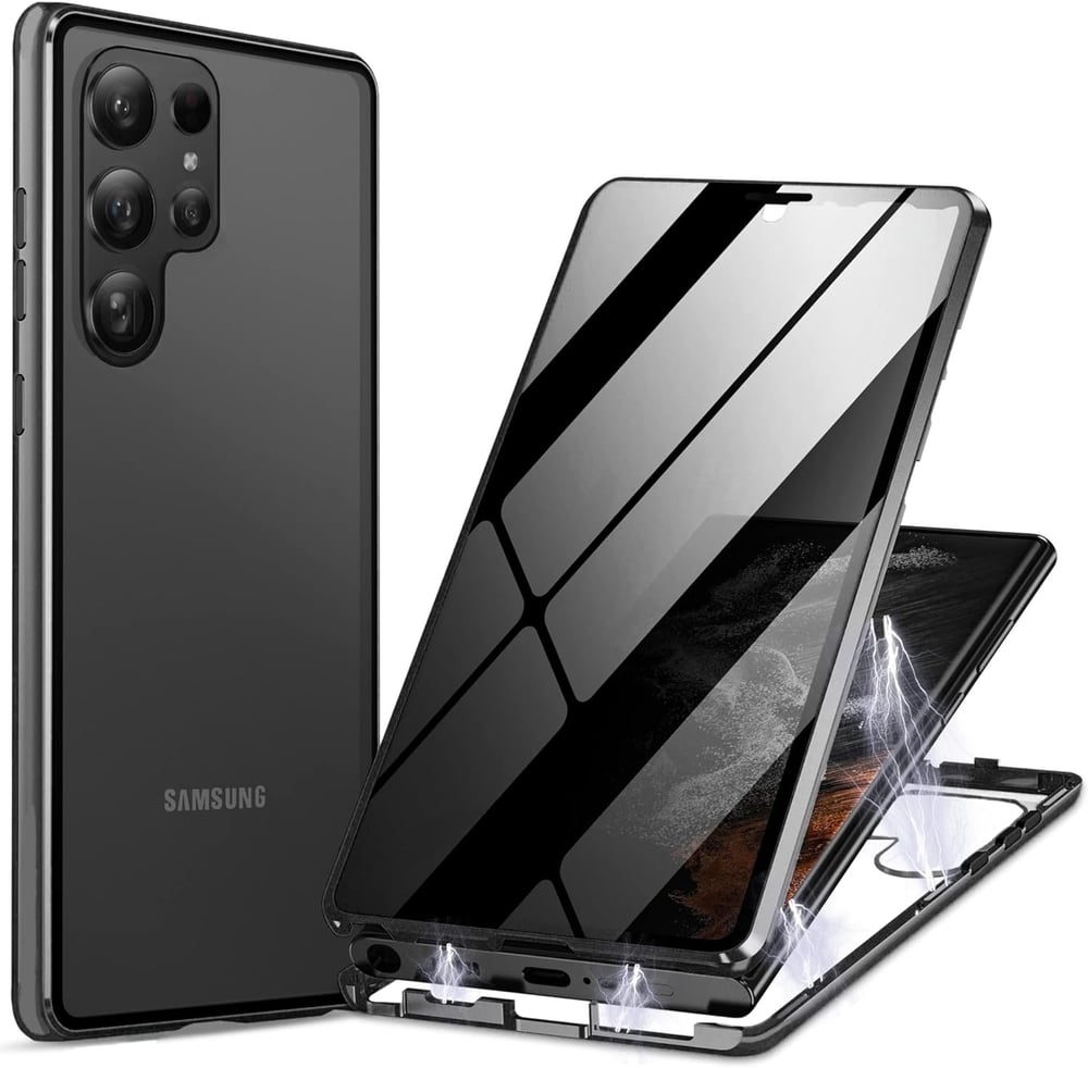 🔥New In Samsung S25 Series Case - Samsung Privacy Magnetic Double-sided Tempered Glass Case
