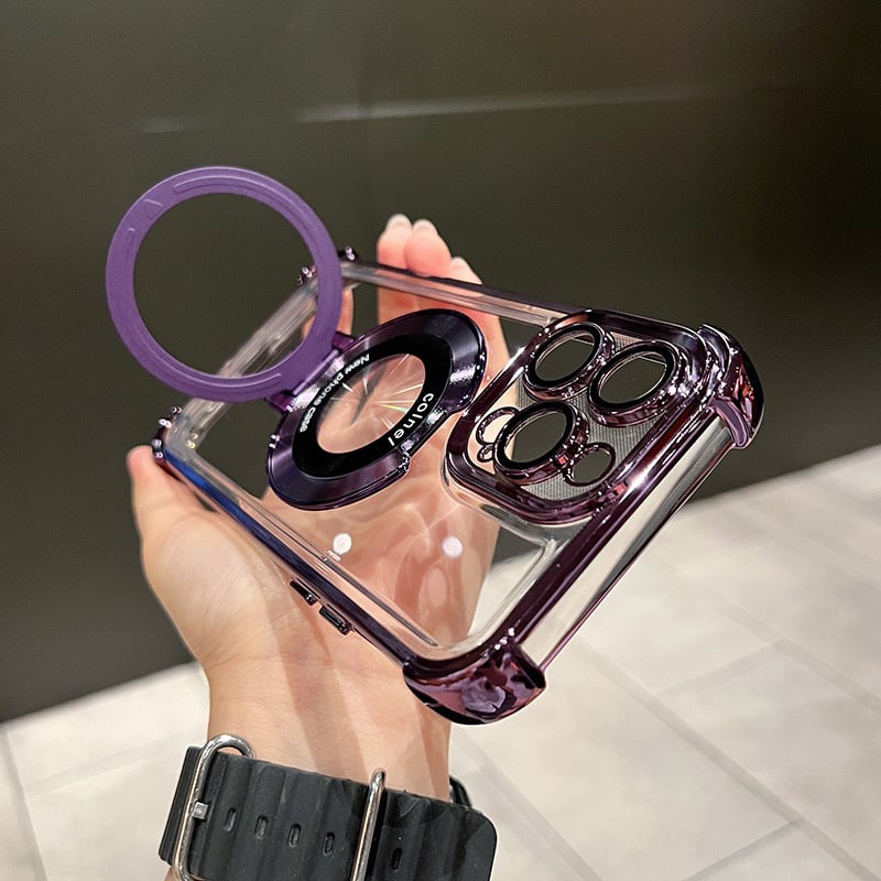 🔥New In Phone Case for iPhone 16 Series - Four Corners Air Cushion Anti-fall Case for iPhone with Invisible Ring Stand