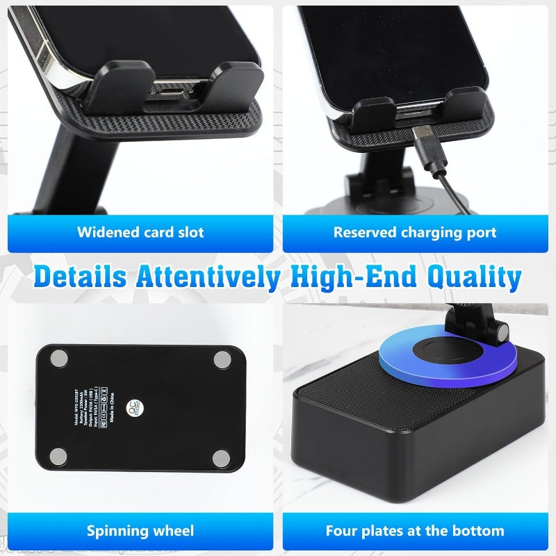 3-in-1 Foldable Bluetooth Speaker Stand with Power Bank
