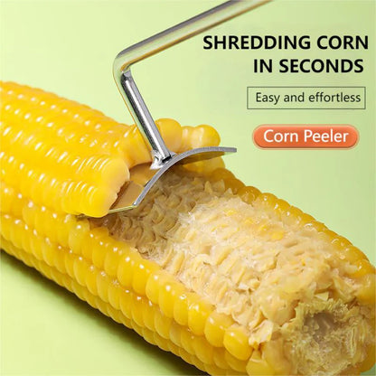 Eptchn Long Handle Stainless Steel Corn Stripping Tool