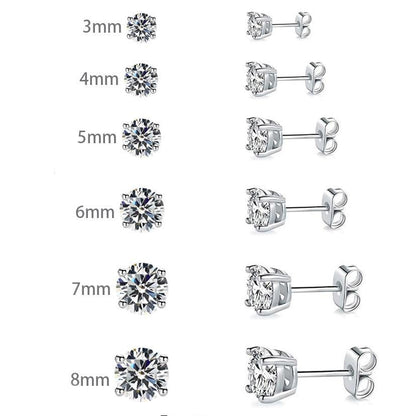 Sparkling VVS Synthetic Moissanite Stud Earrings for Women