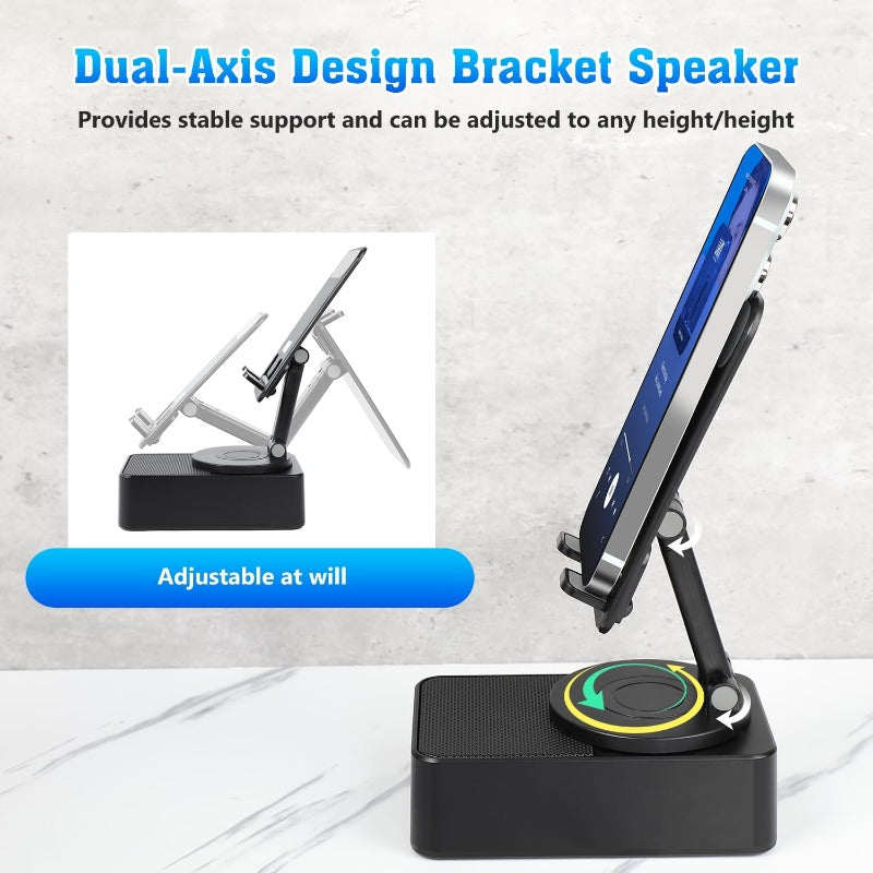 3-in-1 Foldable Bluetooth Speaker Stand with Power Bank