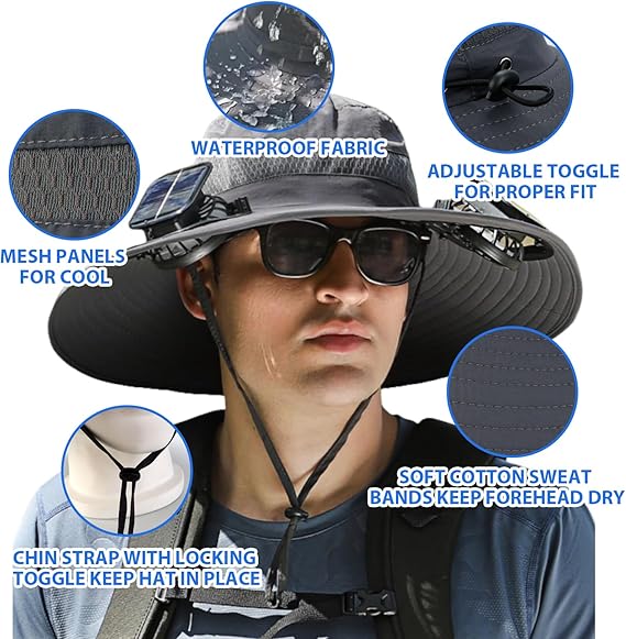 🏆 50K+ SOLD! 70% OFF – Almost Gone-⚡2025 New Ultralight Solar Fan Sun Hat – Lighter Than a Baseball!⚾(Only 11oz)