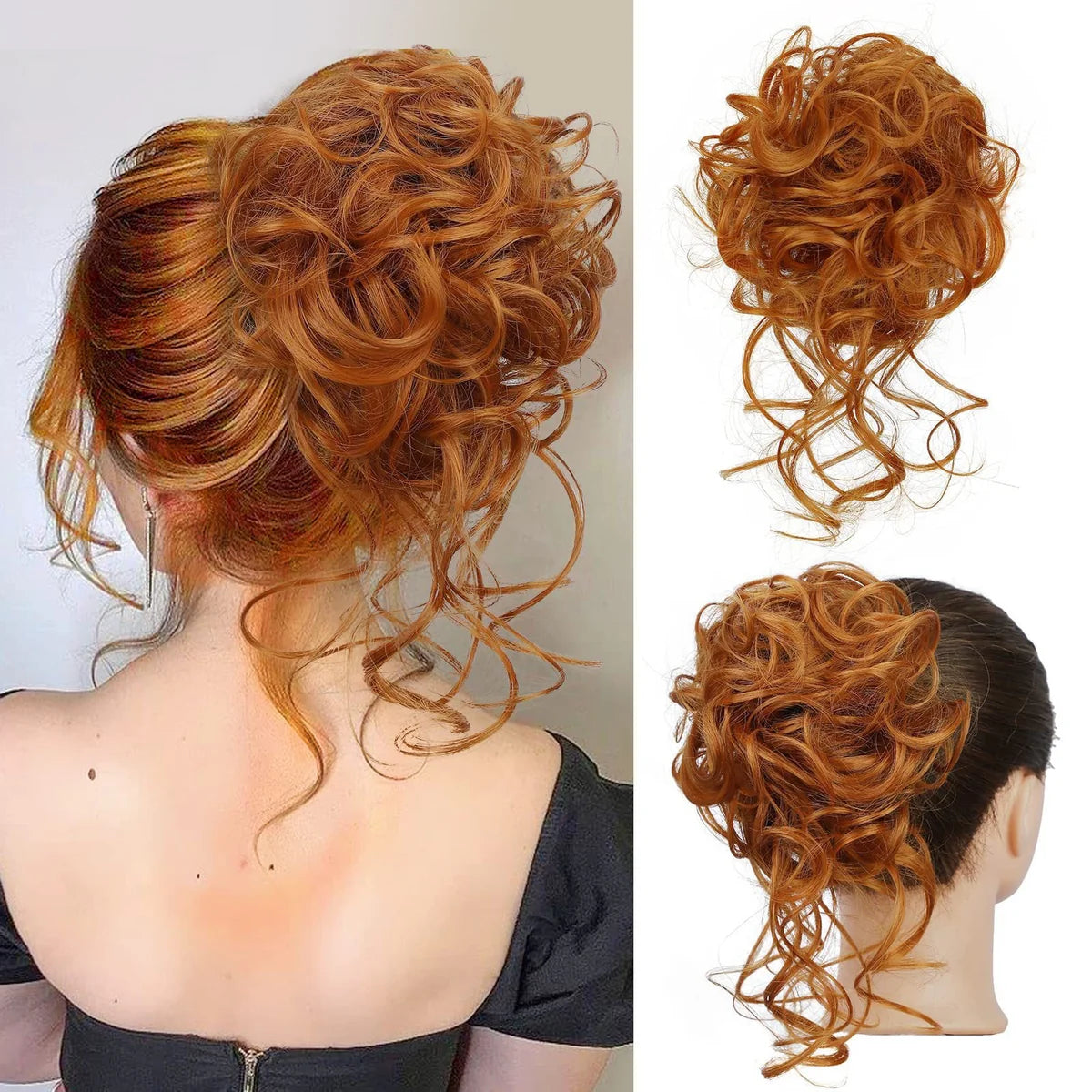 Curly Bun Hair Claw Clips