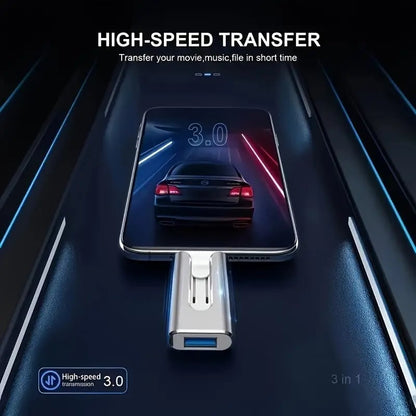 4-in-1 USB Flash Drive for iPhone/iPad/Android/PC