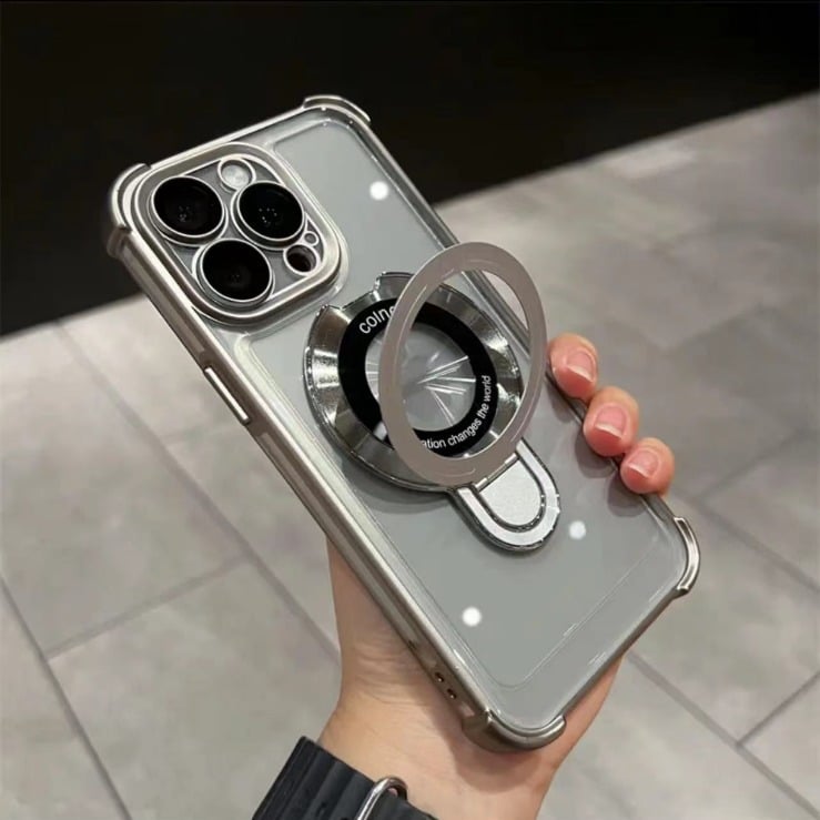 🔥New In Phone Case for iPhone 16 Series - Four Corners Air Cushion Anti-fall Case for iPhone with Invisible Ring Stand