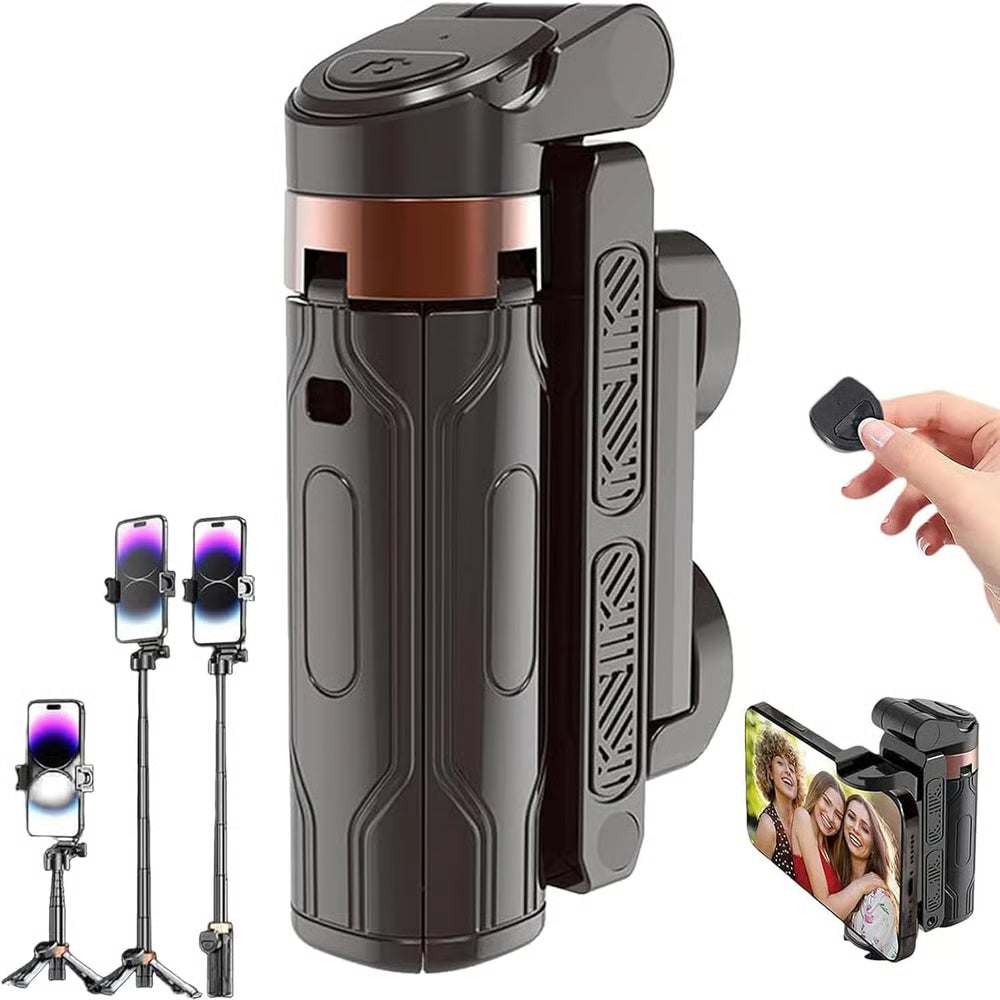 🔥 4-in-1 Multifunctional 360° Rotation Selfie Stick with Wireless Detachable Remote Control