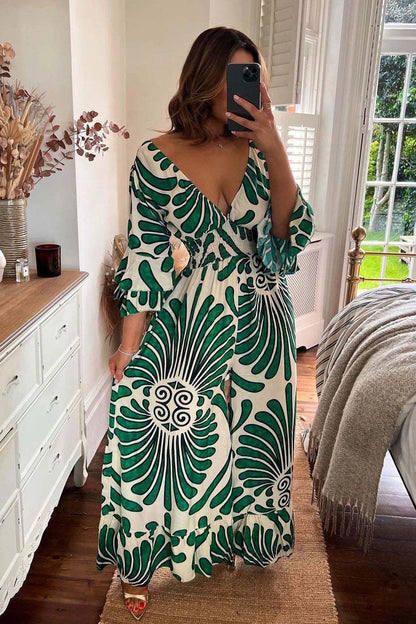 V-Neck Gathered Jumpsuit