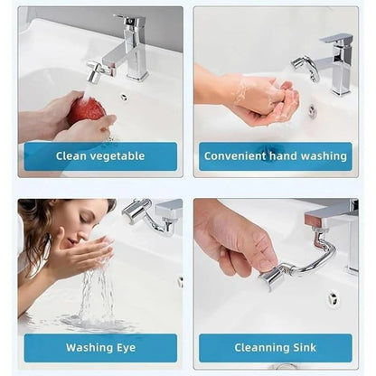 1440° Rotating Faucet Extender – Dual-Mode Anti-Splash Aerator for Kitchen & Bathroom Use