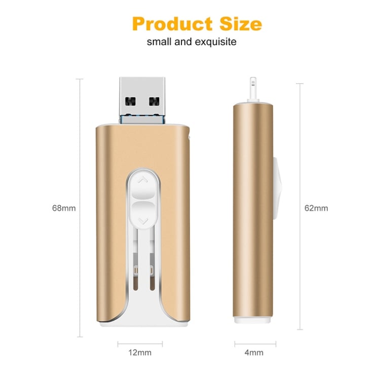 4-in-1 USB Flash Drive for iPhone/iPad/Android/PC