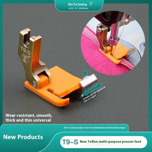 Adjustable Teflon-Coated Presser Foot for Industrial Sewing Machines
