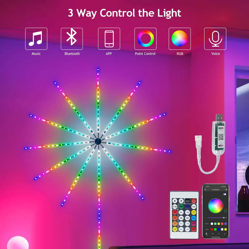 🎁💡WiFi Bluetooth Smart Fireworks Led Light