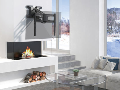Motorized Fireplace TV Wall Mount for 37"–80" TVs | Remote-Control Pull-Down Full Motion Bracket