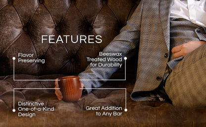 🔥2025 Hot Sale🔥Handmade and Charred Drinking Vessel -Original Wooden Bourbon Drinking Glass