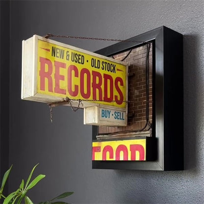 Record Store Retro Wall Light, Record Collector Gift