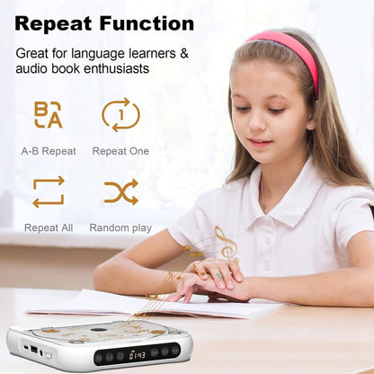 Portable Bluetooth CD Player - Halloween & Christmas SALE: 30% OFF!