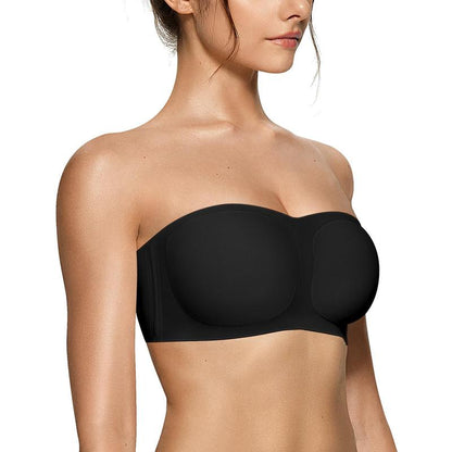 Strapless Convertible Bra – Seamless Grip Fit with Crescent Cups & Bonus Straps