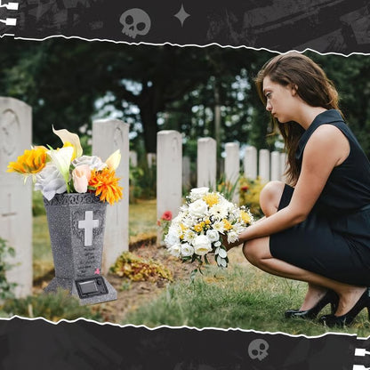 Solar Cemetery Grave Vase - Memorial Gifts For Loss Of Loved One