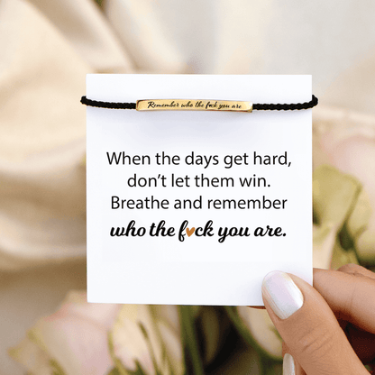 🔥LAST DAY 69% OFF - Remember Who The F♡ck You Are Motivational Tube Bracelet