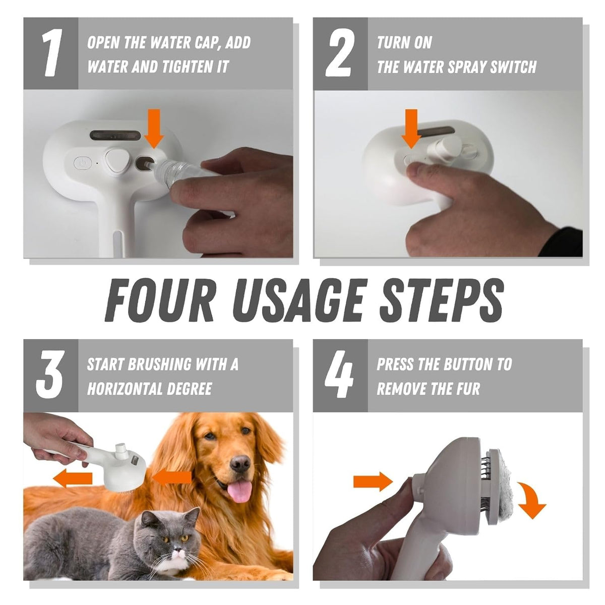 Mist Massage Brush sheddyMist PuffGroom Cat Brush
