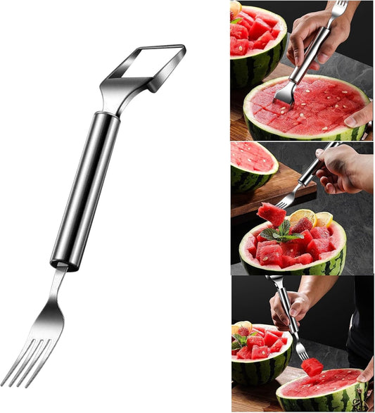 2-in-1 Stainless Steel Watermelon Fork Slicer
