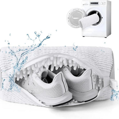 Chenille Microfiber Shoe Washing Bag – Gentle & Effective Machine Wash Protection