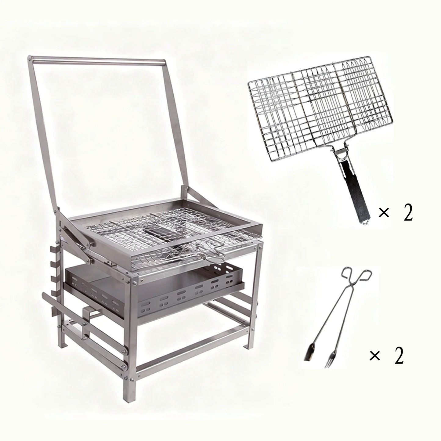 🔥 Adjustable Charcoal Rotating Grill