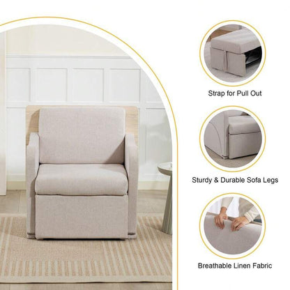 3-in-1 Convertible Sleeper Chair Sofa Bed – Adjustable Armchair with Pull-Out Bed