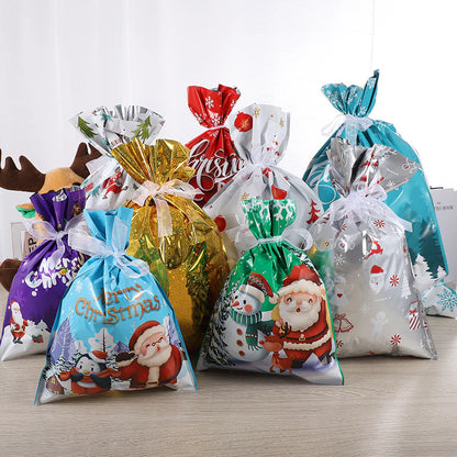 Christmas Drawstring Gift Bags — Festive & Durable with 30 Gift Tags