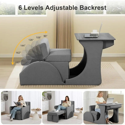 3-in-1 Convertible Sleeper Chair Sofa Bed – Adjustable Armchair with Pull-Out Bed
