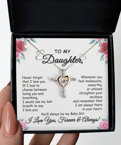 Last Day 75% OFF - To My Daughter/Granddaughter - Love You Forever Cross Dancing Necklace