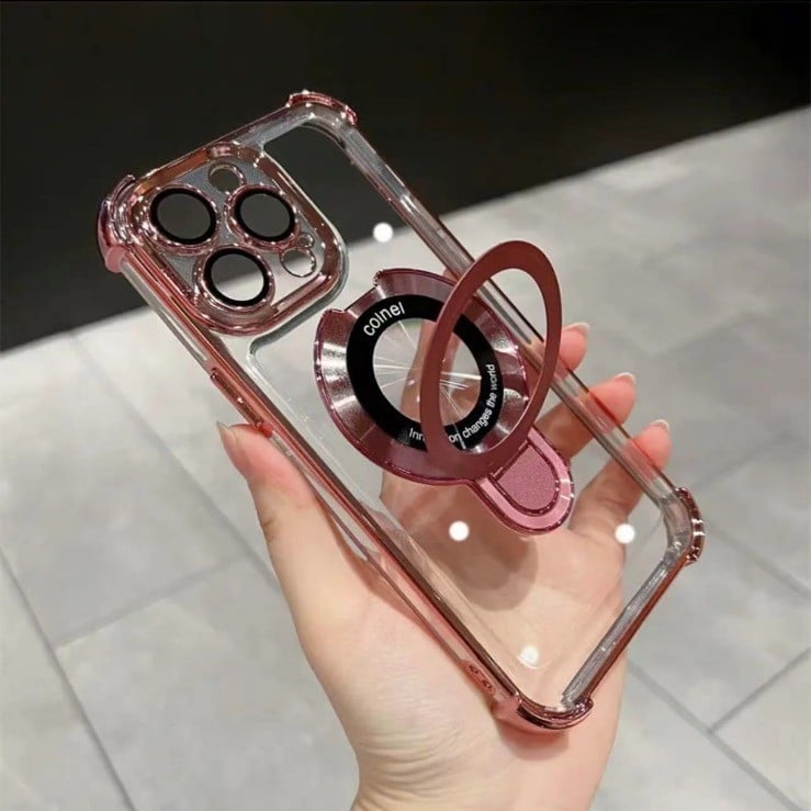 🔥New In Phone Case for iPhone 16 Series - Four Corners Air Cushion Anti-fall Case for iPhone with Invisible Ring Stand