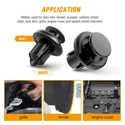 🎁49%OFF🔧100 PCS Car Clip Retainer Auto Fasteners Push Trim Bumper Plastic Rivets Clips Kit