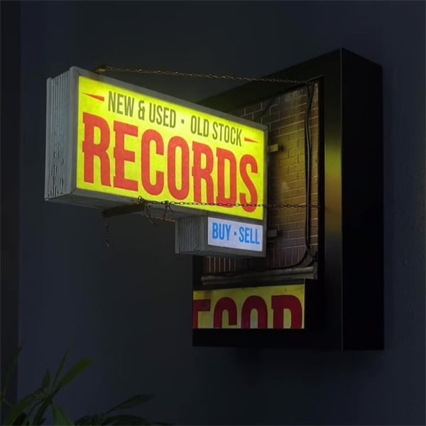 Record Store Retro Wall Light, Record Collector Gift