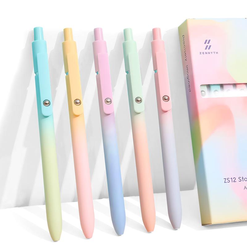 5-Piece Gradient Gel Pen Set – 0.5mm Quick-Dry Carbon Ink