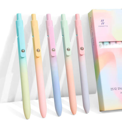 5-Piece Gradient Gel Pen Set – 0.5mm Quick-Dry Carbon Ink