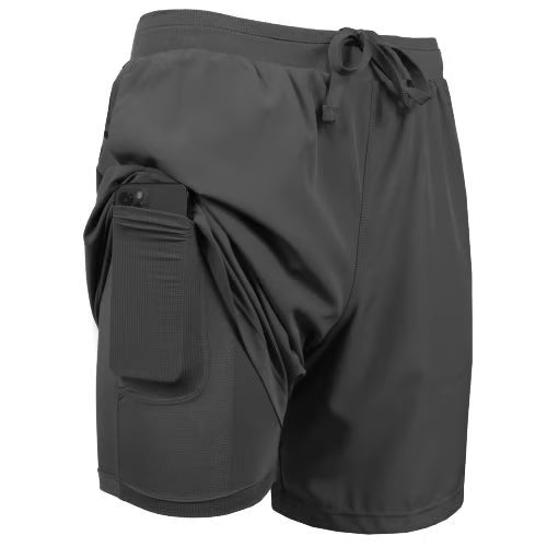 3-Pack Men's 2 in 1 Stretch Active Quick Dry Gym Running Shorts With Liner