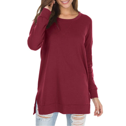 Women's Long Sleeve Side Slit Loose Tops