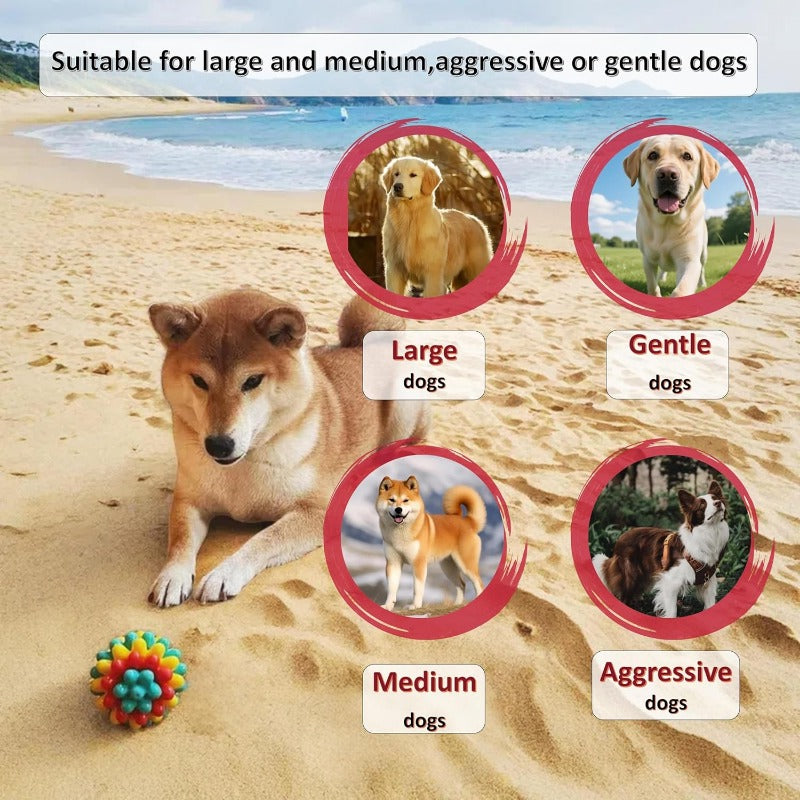 Heavy-Duty Spiky Chew Ball – Dental-Friendly Toy for Medium & Large Dogs