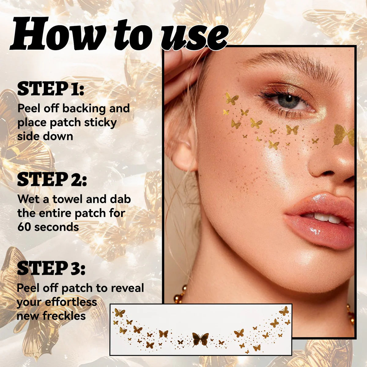 🏆Same style as Swifty🏆Gold Glitter Freckles Makeup Patches