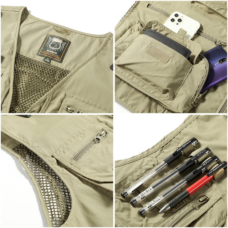 🔥Last day 48% OFF - 😍Breathable Mesh Zip Cargo Vest