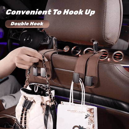 Eptchn TwinHook Leather Car Headrest Hangers