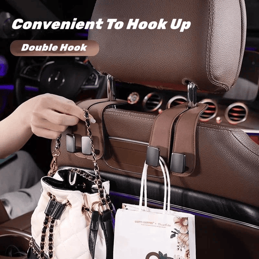 Eptchn TwinHook Leather Car Headrest Hangers