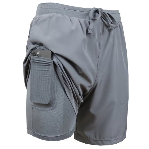 3-Pack Men's 2 in 1 Stretch Active Quick Dry Gym Running Shorts With Liner