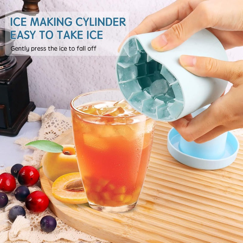 2-in-1 Silicone Ice Cube Maker & Storage Bucket