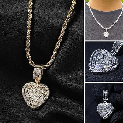 💖Last Day Sale 49% OFF💖Cubic Diamond Heart Pendant Necklace