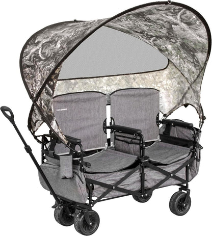 Voyager XL – Premium 2-Seater Folding Adventure Wagon with UPF 50+ SunShield Canopy, Hidden Under-Seat Cargo Vault & All-Terrain X-Grip Wheels